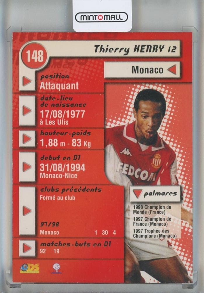 1998-99 DS France Thierry Henry FOOT 98/99 football card featuring AS Monaco player
