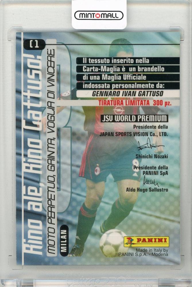 2001 PANINI Calcio Cards Premium Gennaro Gattuso AC Milan card shirt #C1