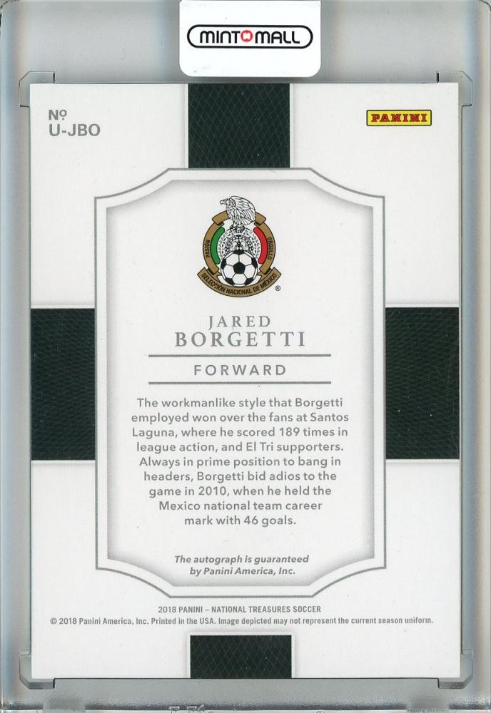 2018 Panini National Treasures Soccer Jared Borgetti Unparalleled Autographs trading card #U-JBO42/50