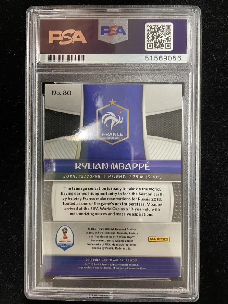 2018 Panini Prizm World Cup France Kylian Mbappe Base collectible trading card authenticated