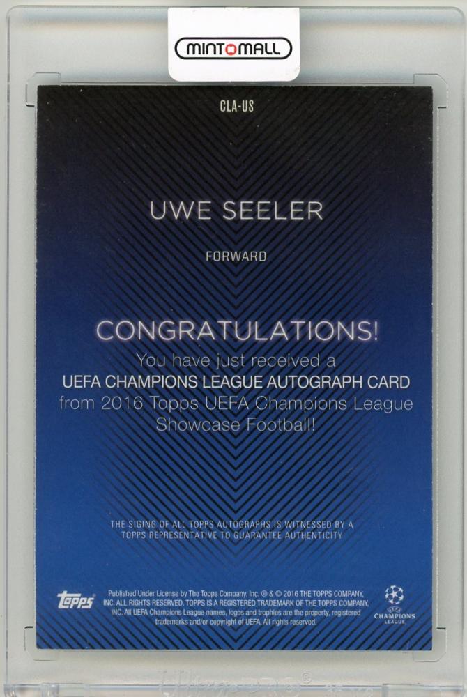 2015-16 Topps UEFA Champions League Showcase Uwe Seeler autograph card Hamburger SV