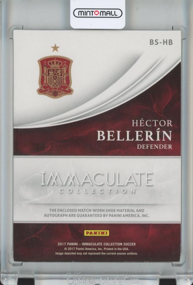 2017 Panini Immaculate Collection Soccer card of Hector Bellerin with boot signatures numbered 16 out of 20