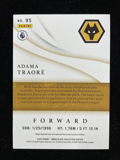 2020 Panini Immaculate Collection Wolverhampton Wanderers Adama Traore Base Bronze Parallel trading card 26 of 50