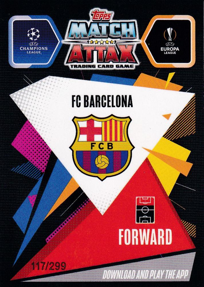 2020-21 Topps Chrome Match Attax UEFA Champions League FC Barcelona Lionel Messi Purple Parallel trading card