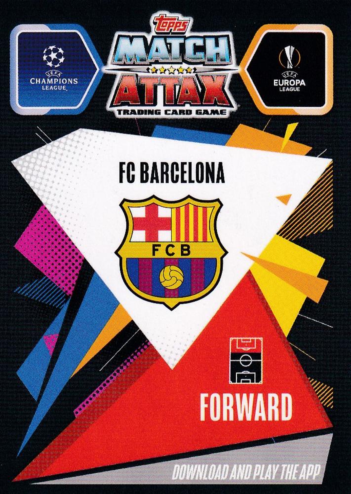 2020-21 Topps Chrome Match Attax UEFA Champions League Lionel Messi FC Barcelona Base Refractor trading card