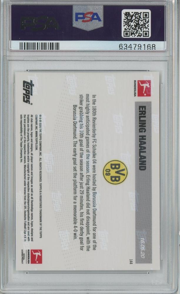 2019 Topps Now Erling Haaland Bundesliga trading card #144 graded PSA 10