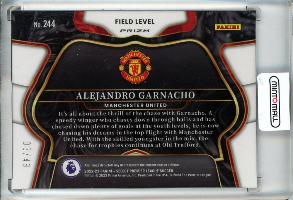 2022-23 Panini Select Premier League Alejandro Garnacho Base Tie-Dye trading card #24403 Manchester United