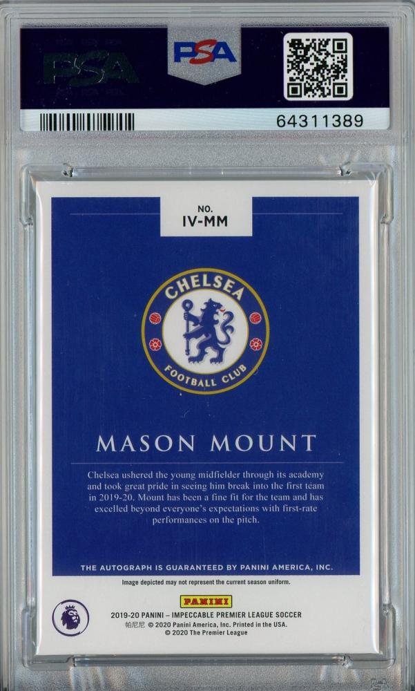 2019-20 Panini Impeccable Victory Mason Mount autograph soccer card graded PSA7 Chelsea FC