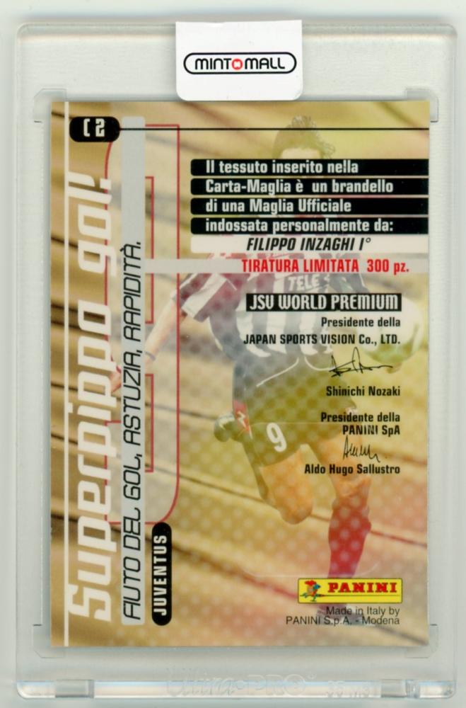 2001 PANINI CALCIO Premium Carta Maglia Jersey Filippo Inzaghi #C2 vintage soccer card