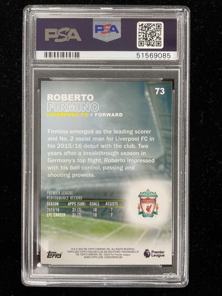 2016 Topps Stadium Club Premier League Liverpool FC Roberto Firmino base card authenticated