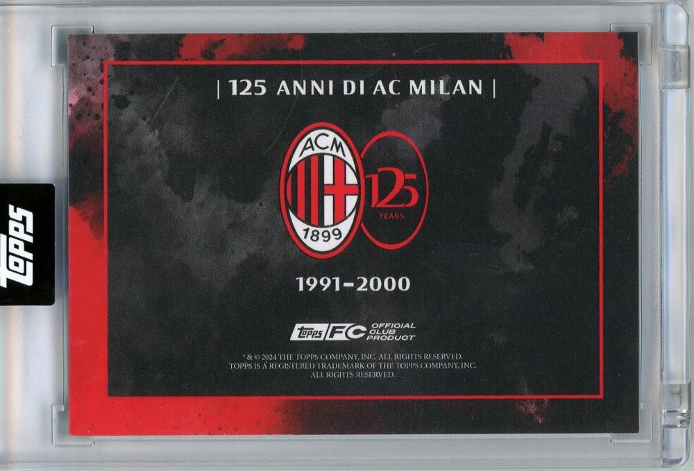 2024 TOPPS FC Official Club product featuring AC Milan 125 years collectible card