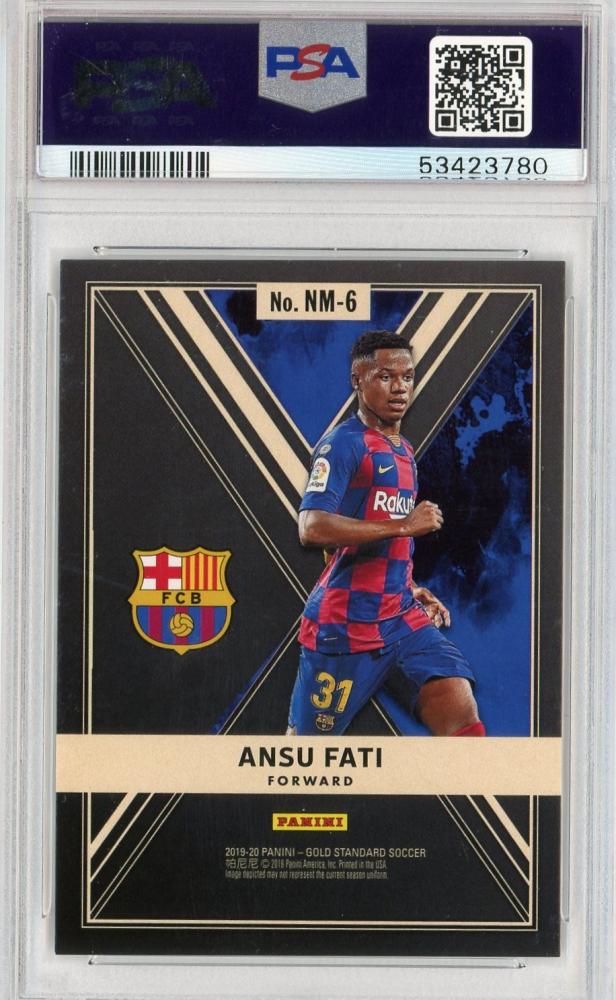 2019-20 Panini Gold Standard Ansu Fati FC Barcelona trading card graded PSA 9, numbered 122 of 149