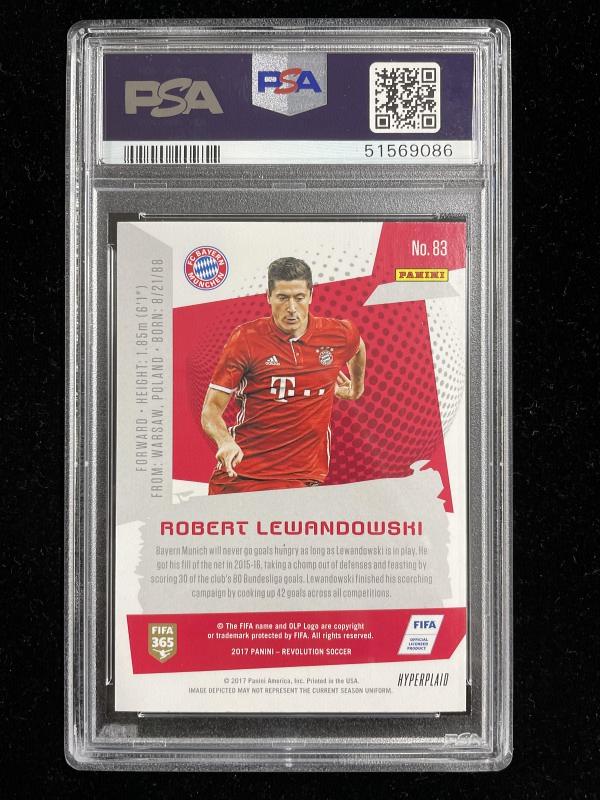 2017 Panini Revolution Robert Lewandowski FC Bayern Munich Base Hyperplaid certified parallel trading card