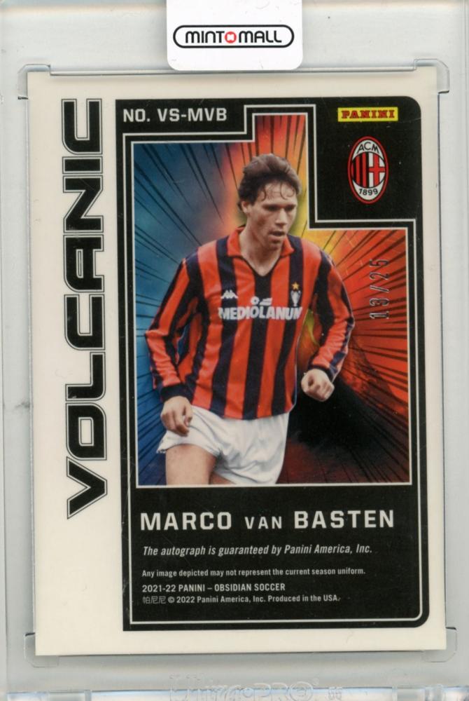 2021-22 PANINI Obsidian Marco Van Basten Volcanic Signatures Electric Etch Orange #1613/25 AC Milan trading card