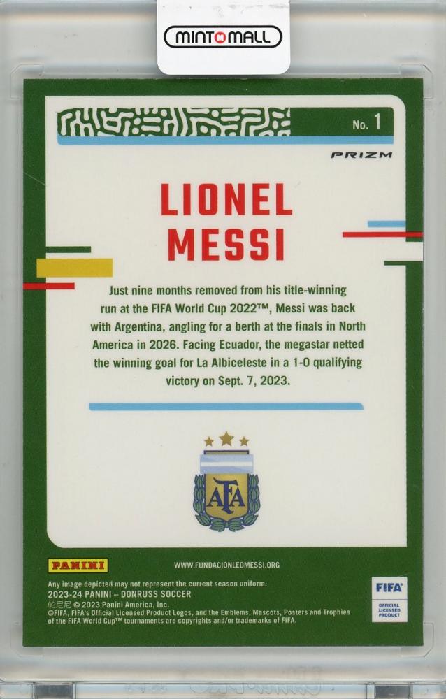 2023-24 PANINI DONRUSS Lionel Messi #1 Argentina soccer trading card