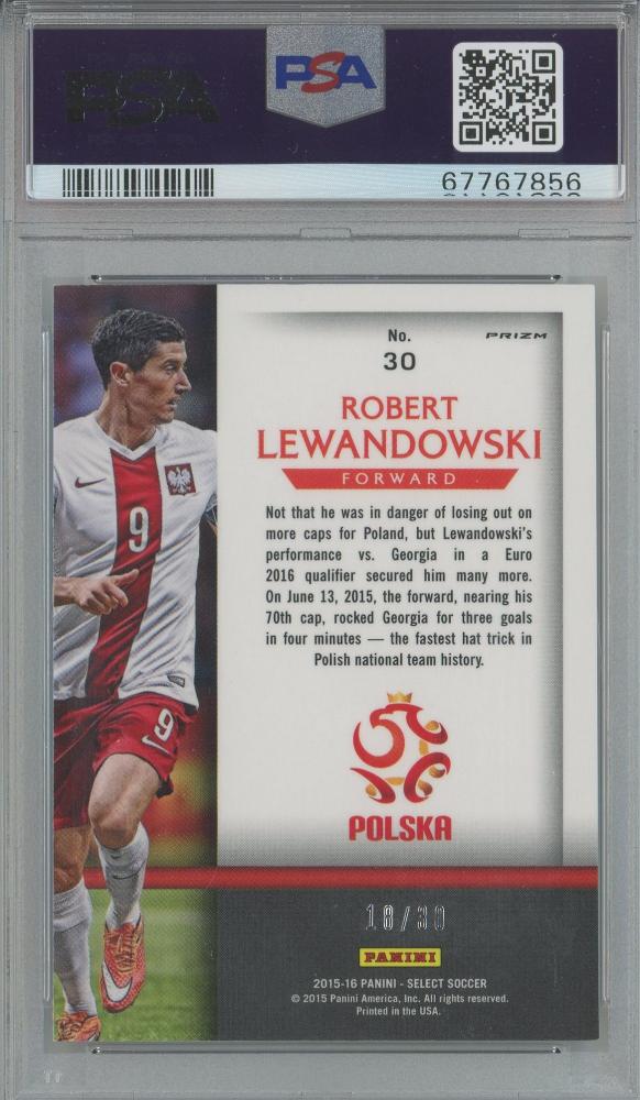 2015-16 Select Robert Lewandowski National Pride Tie Dye trading card graded PSA9