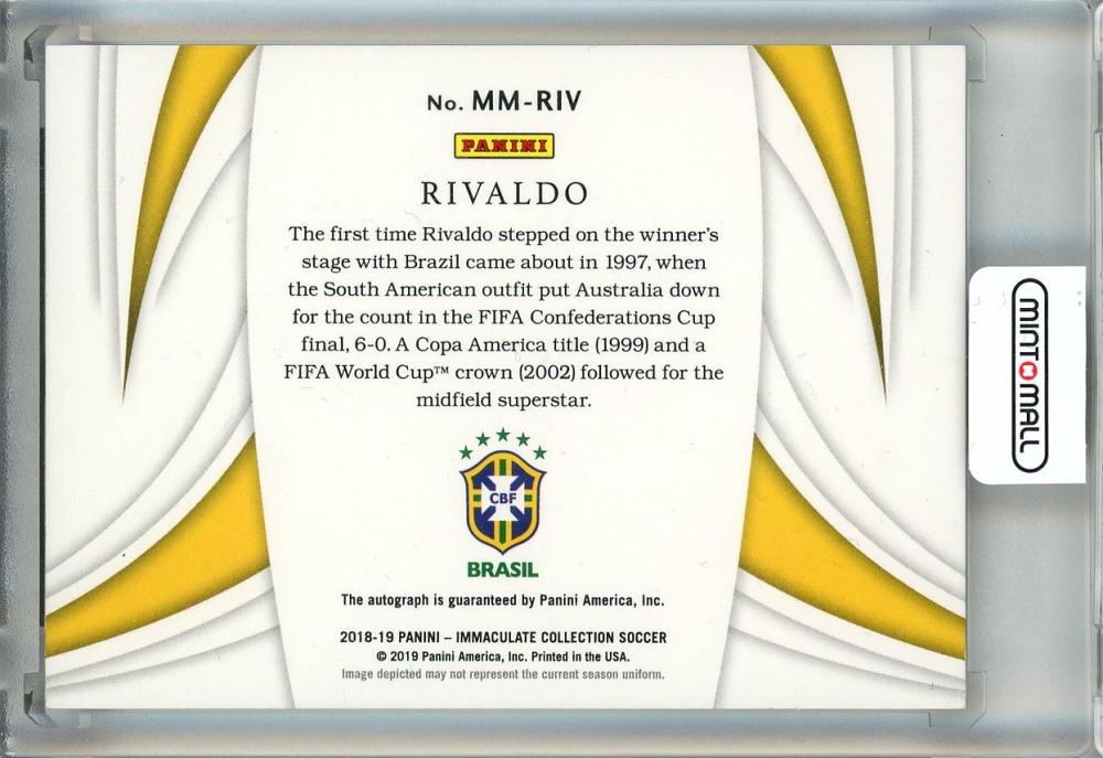 2018-19 Panini Immaculate Collection Rivaldo Modern Marks Autographs Gold card #424/10 Brazil