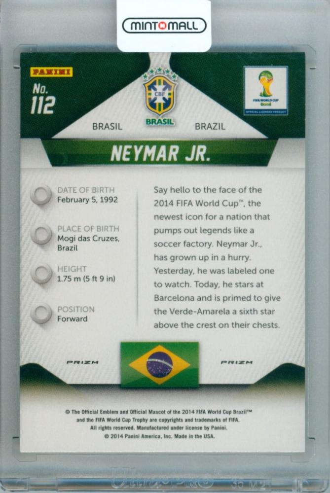 2014 Panini Prizm World Cup Neymar Jr #112 Base Prizm Parallel soccer trading card