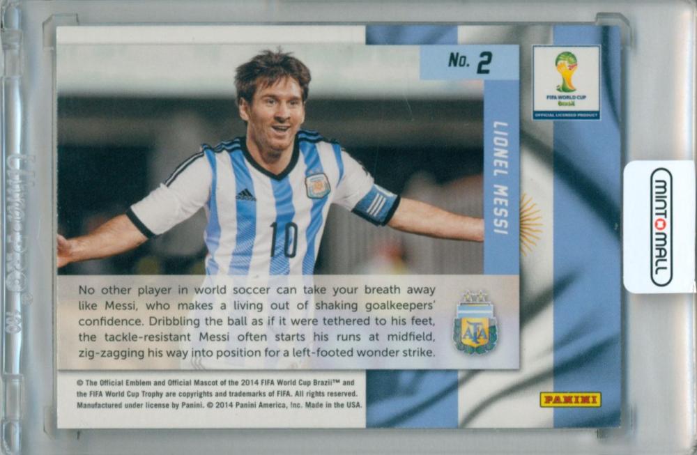 2014 Panini Prizm World Cup collectible card featuring Lionel Messi #2 Net Finders