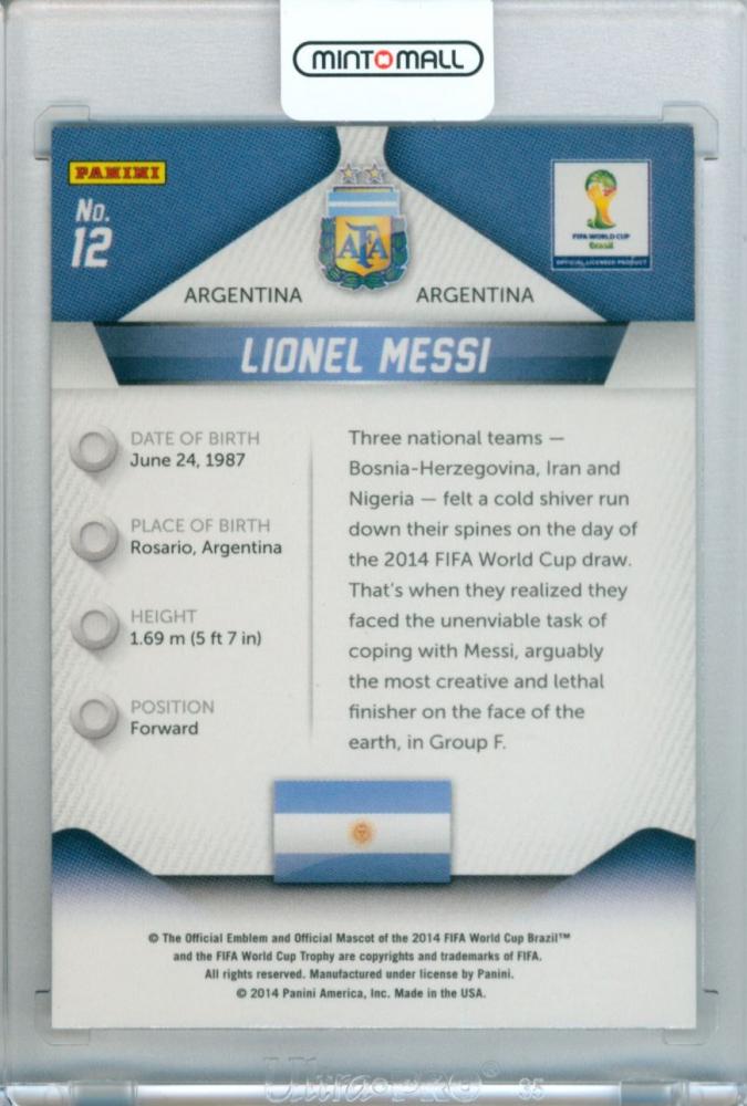 2014 Panini Prizm World Cup Lionel Messi #12 Base Soccer Trading Card