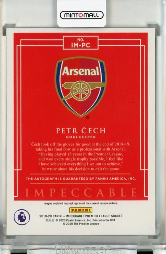 2019-20 Panini Impeccable Petr Cech Immortal Ink Silver Autograph card #1114/25