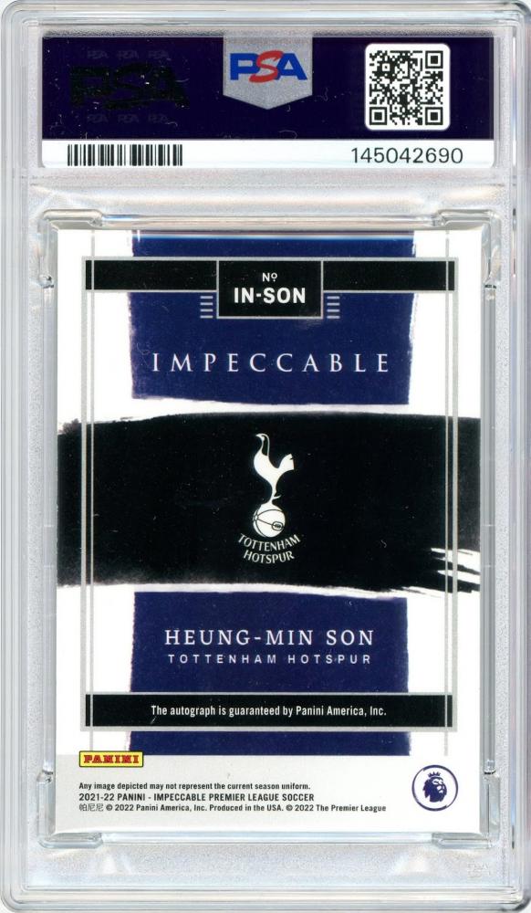 2021-22 PANINI Impeccable Premier League Heung-Min Son #INSON 99 limited edition 15/99 PSA9 Mint trading card