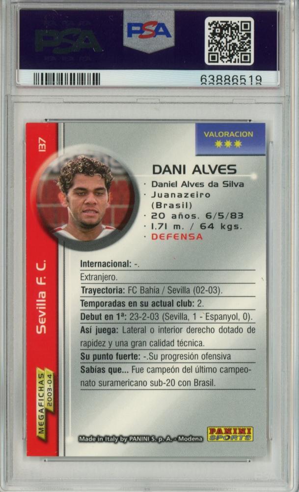 2003 Panini Liga Dani Alnes Megafichas trading card #137 graded PSA9