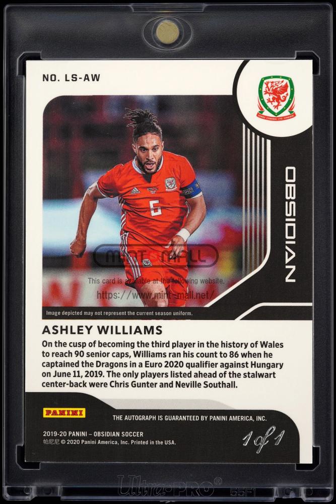 2019-20 Panini Obsidian Ashley Williams Lightning Strike Autograph Electric Etch Blue Finite 1of1 card
