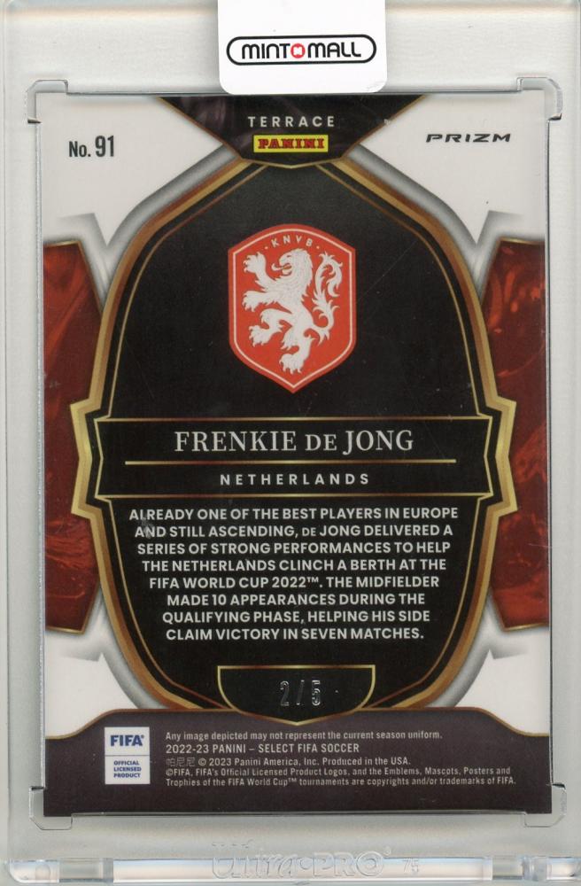 2022-23 Panini Select FIFA Frenkie de Jong Terrace Green Netherlands collectible card number 2 of 5