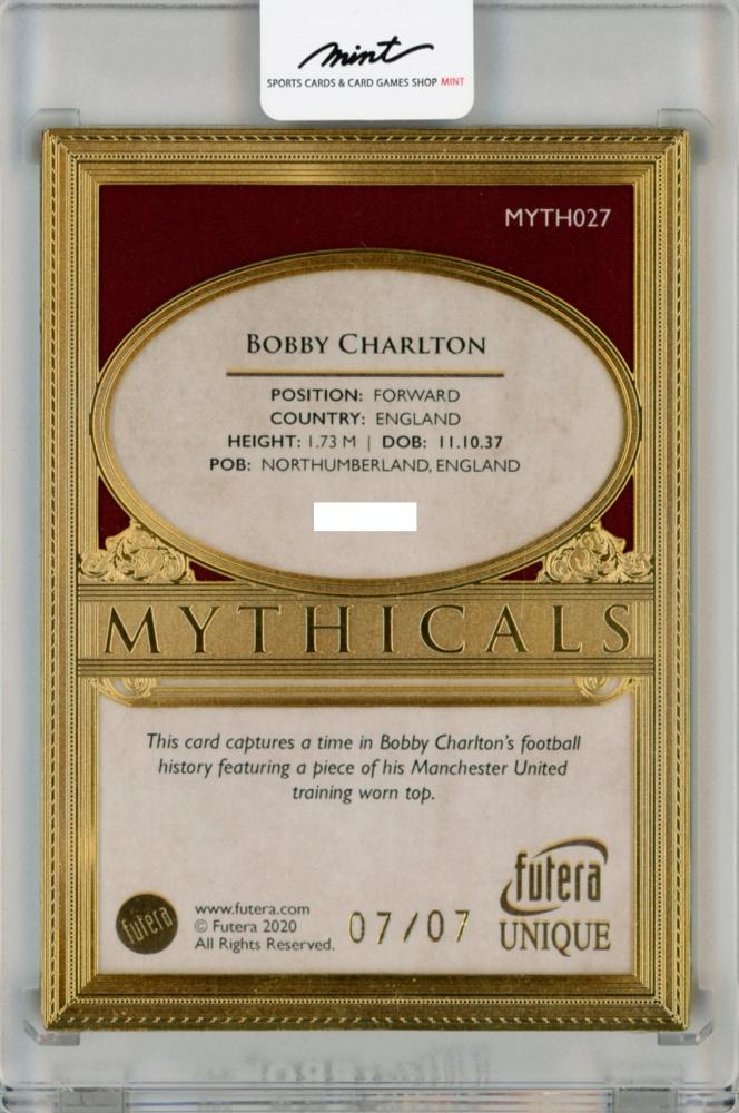 2020 Futera Unique Bobby Charlton MYTHICALS 7 of 7 football trading card
