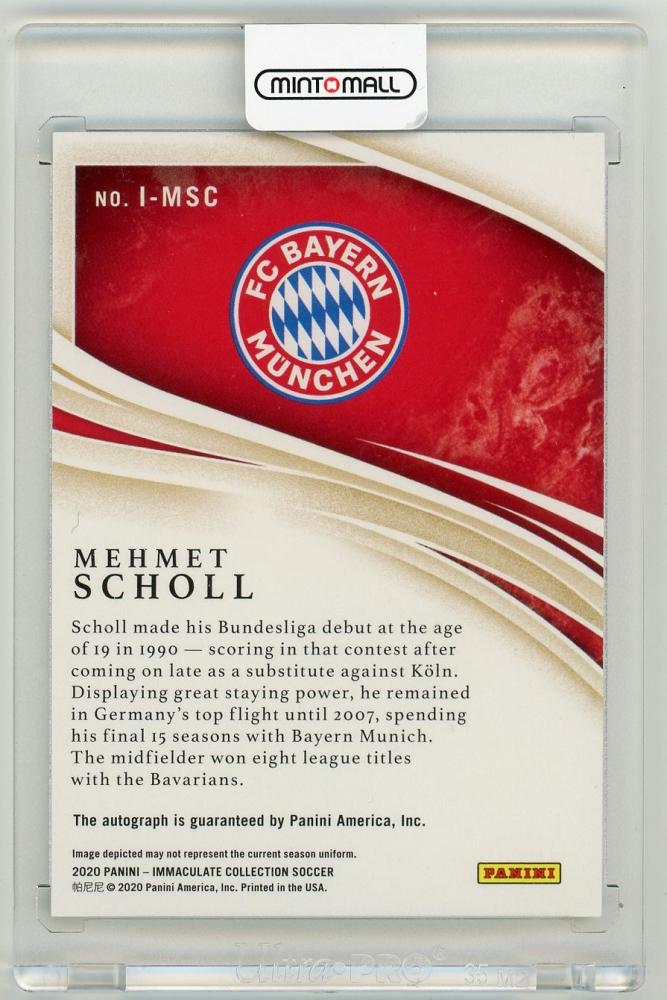 2020 Panini Immaculate Collection Mehmet Scholl Ink Sapphire Parallels numbered 24 out of 25 card