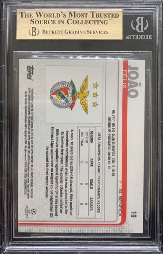 2018-19 Topps Chrome UEFA Champions League SL Benfica Joao Felix Base trading card authenticated