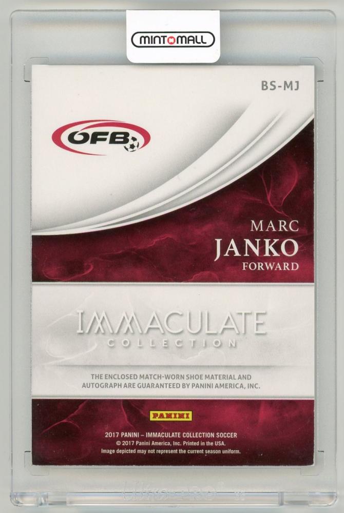 2017 Panini Immaculate Collection Marc Janko Boot Signatures football card numbered 20 of 75 from Austria