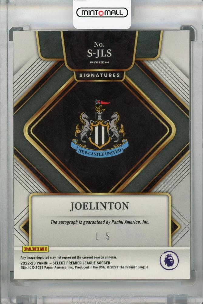 2022-23 Panini Select Premier League Joelinton Newcastle United Green Reflector parallel card numbered 1 of 5