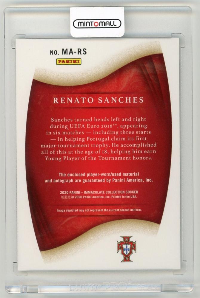 2020 Panini Immaculate Collection Renato Sanches autograph card red FOTL parallel numbered 8 of 8 Portugal
