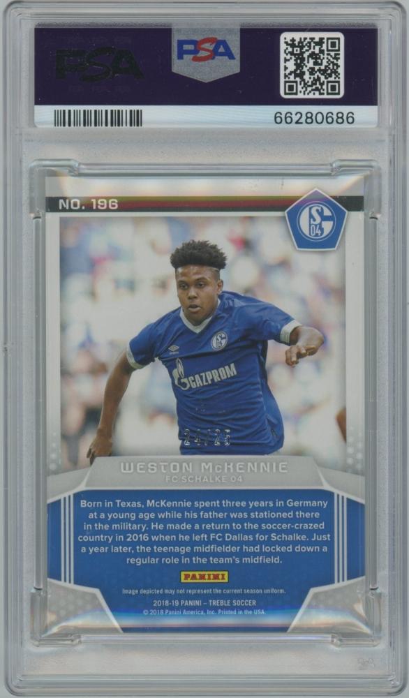 2018-19 PANINI Treble Gold #196 Weston McKennie Schalke 04 trading card graded PSA9 mint condition