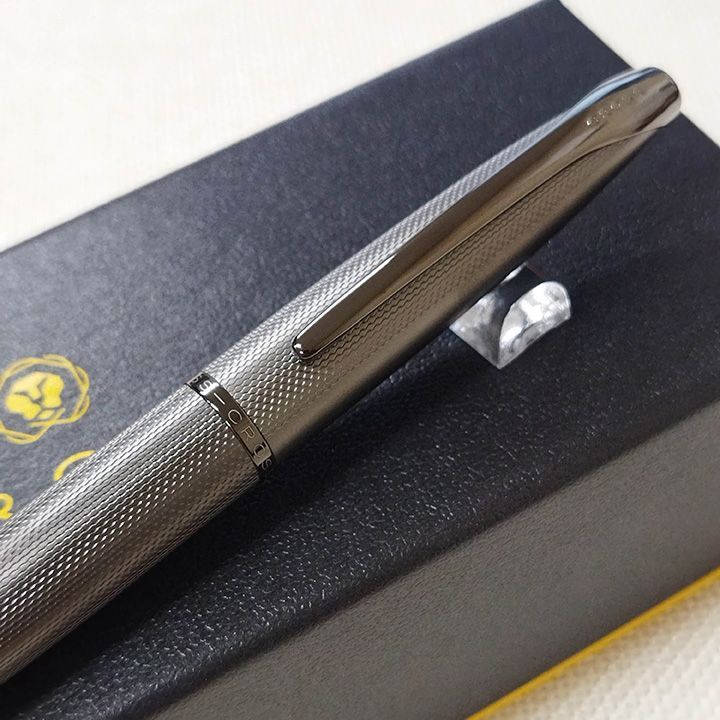 Cross ATX Titanium Gray ballpoint pen with metal body and twist mechanism