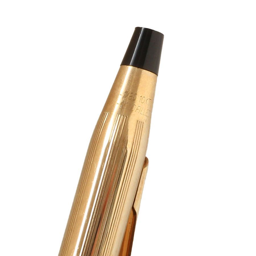 CROSS Classic Century ballpoint pen with 10KT gold plating and black twist mechanism, 13.2 cm long