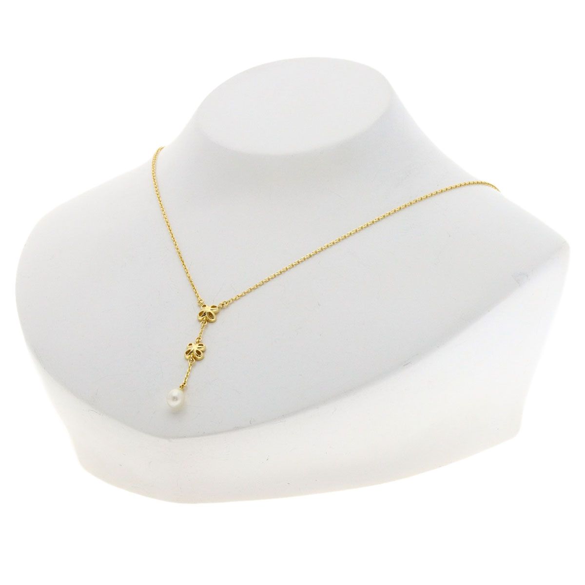 Mikimoto pearl necklace featuring 5.1mm freshwater pearls on a 42cm K18 yellow gold chain