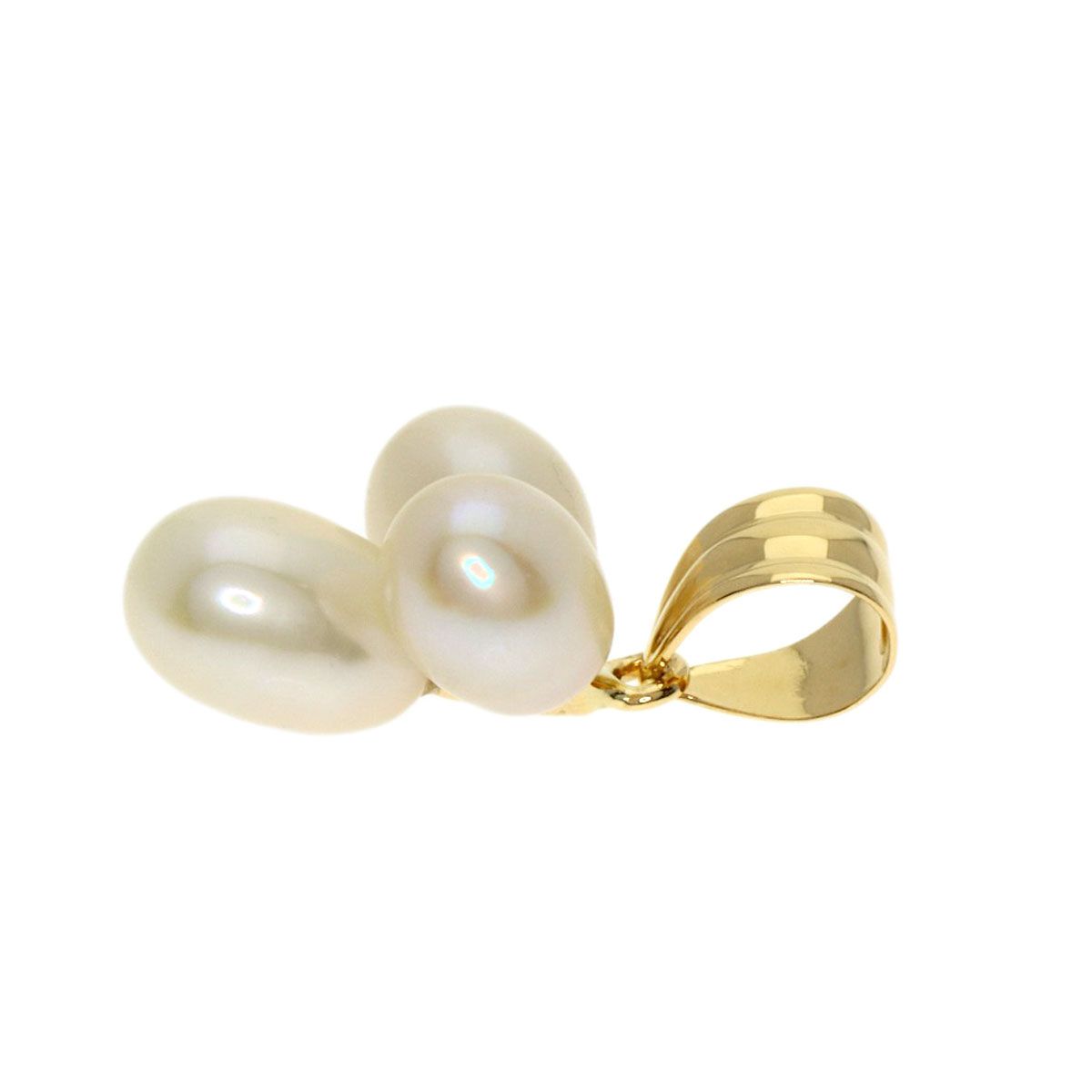 Tasaki pearl pendant top in K18YG gold tone with 5.2mm pearl, 18.9x10.7x7.8mm, lightweight 1.2g