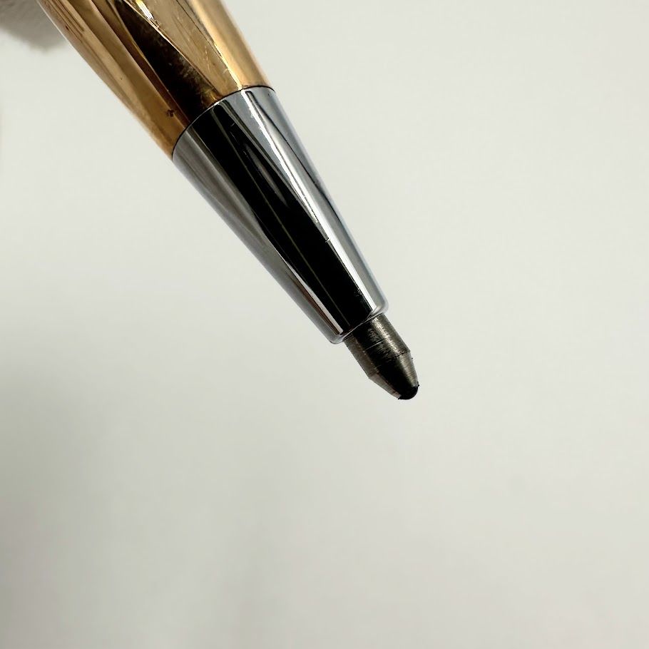 CROSS slim blue ballpoint pen 14KT filled with scratches and wear visible