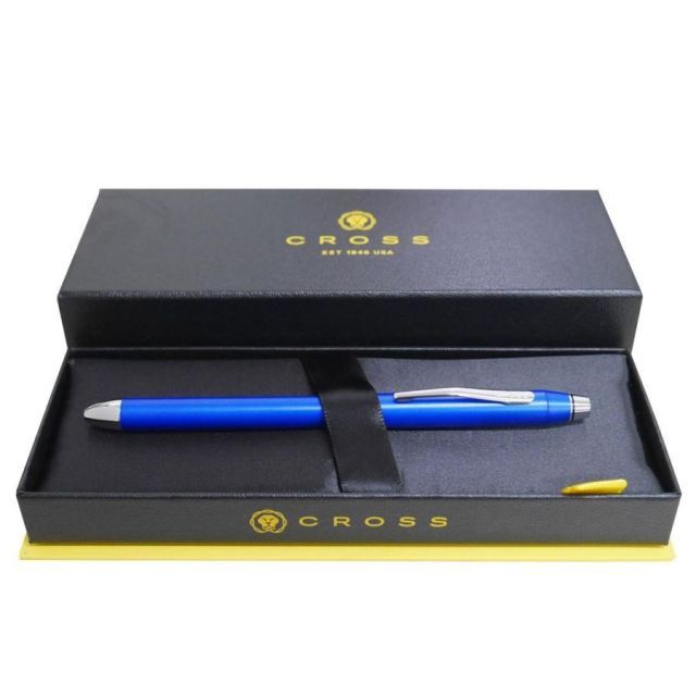 Cross Texree AT0090-8ST metallic blue ballpoint pen with black red ink and 0.5mm mechanical pencil
