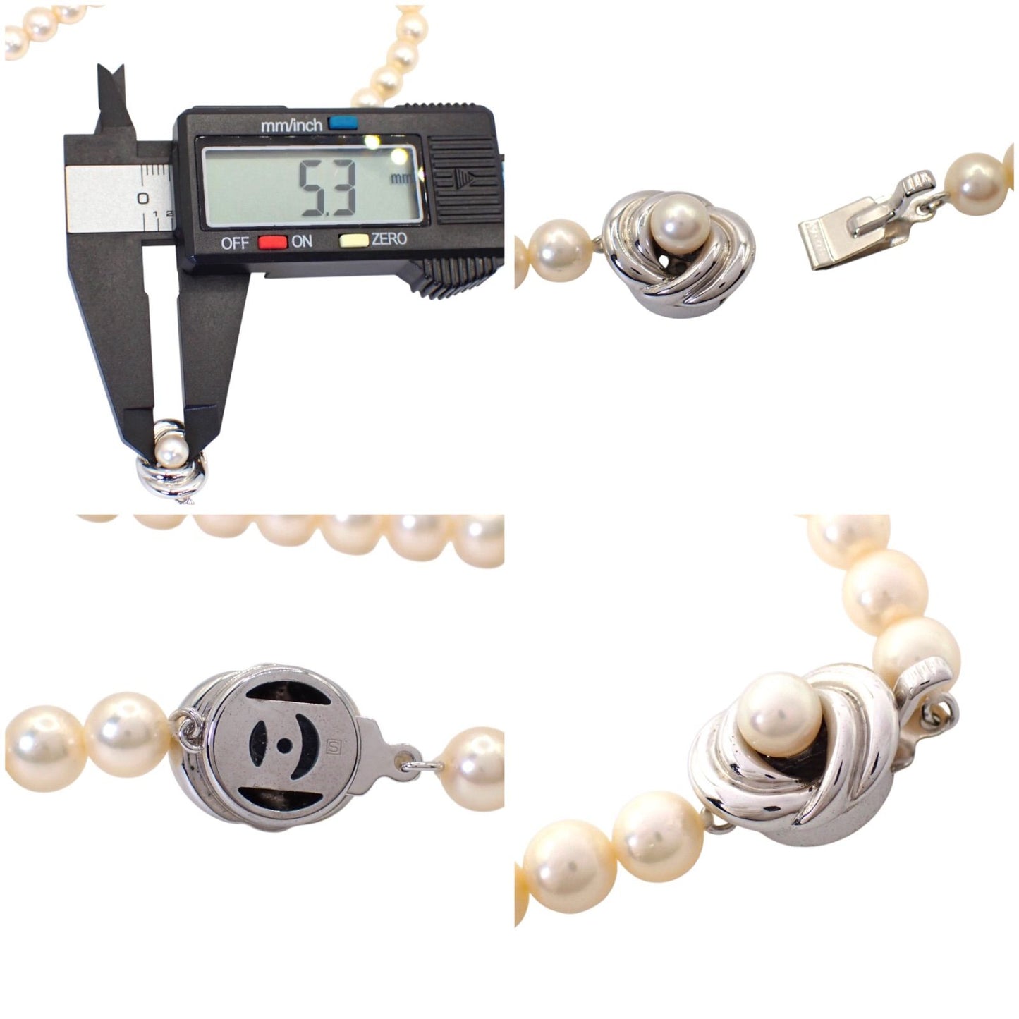 Tasaki Pearl 6.5-7.0mm white pearl necklace silver choker jewelry 44cm length
