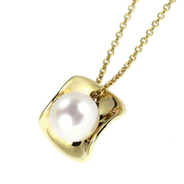 Mikimoto K18YG yellow gold Akoya pearl pendant necklace with 7.8mm pearl on 47cm chain