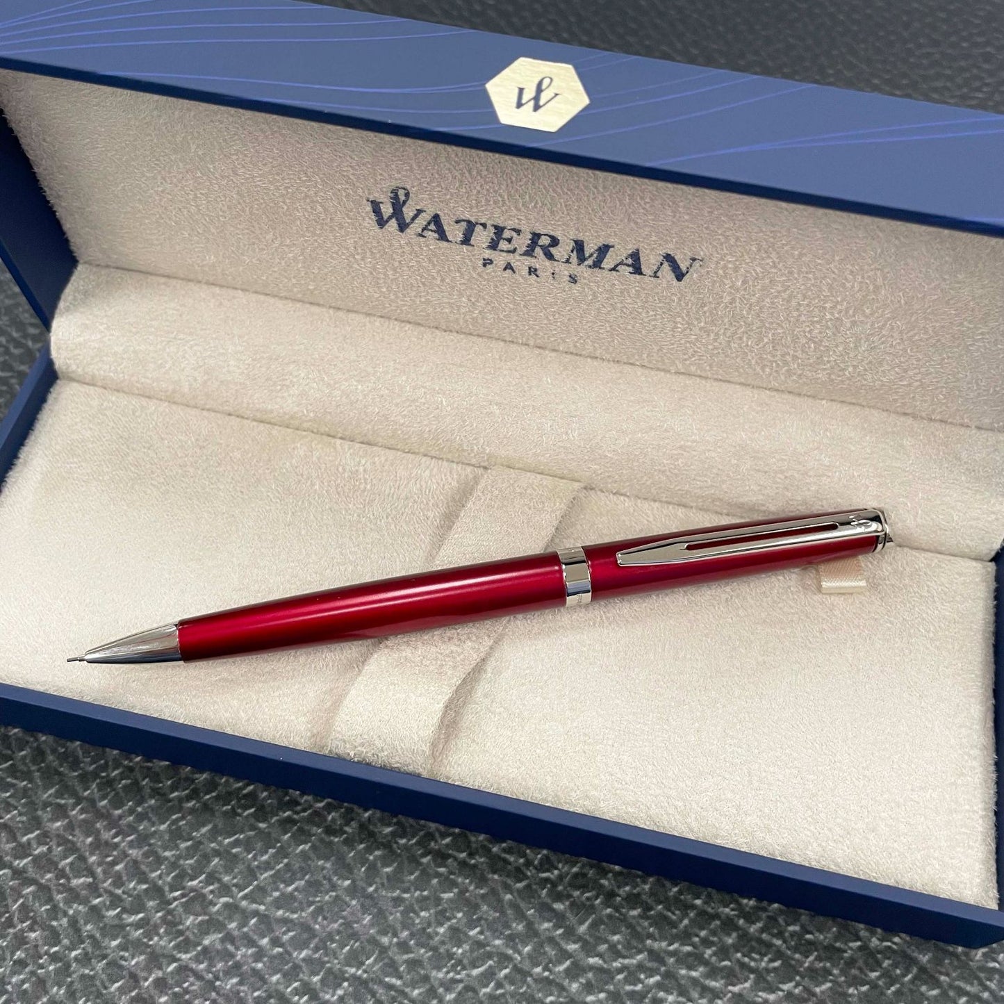 Waterman Metropolitan Comet Red CT mechanical pencil 0.5mm with stainless steel lacquer finish and nickel palladium trim