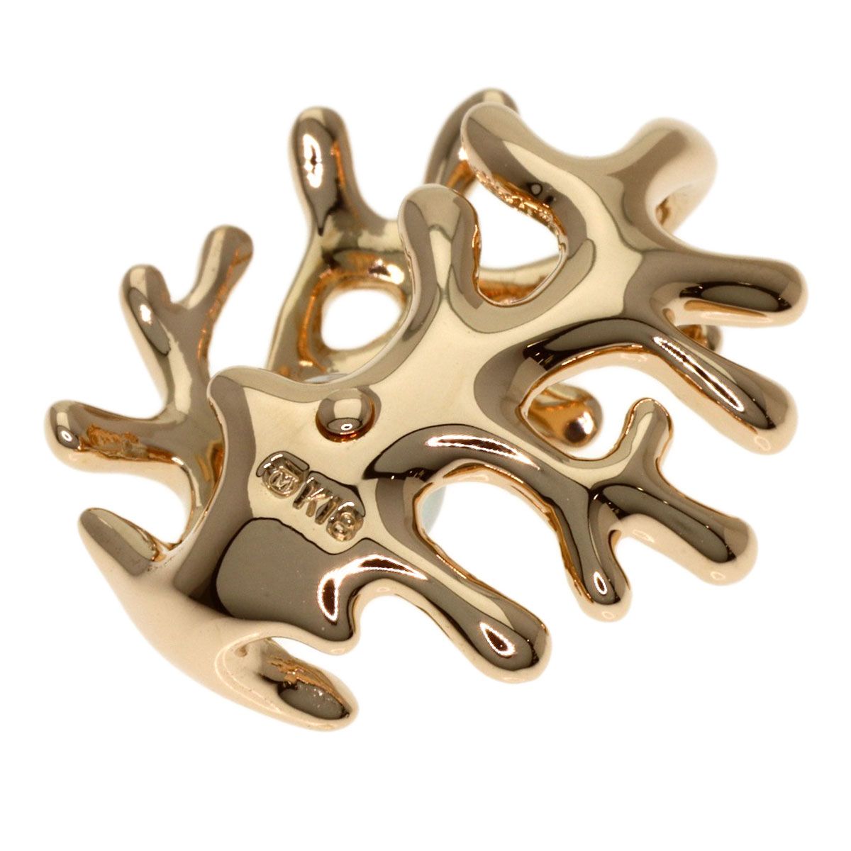 MIKIMOTO Akoya Pearl Coral Motif pendant top in pink gold K18PG with approximately 5mm pearl