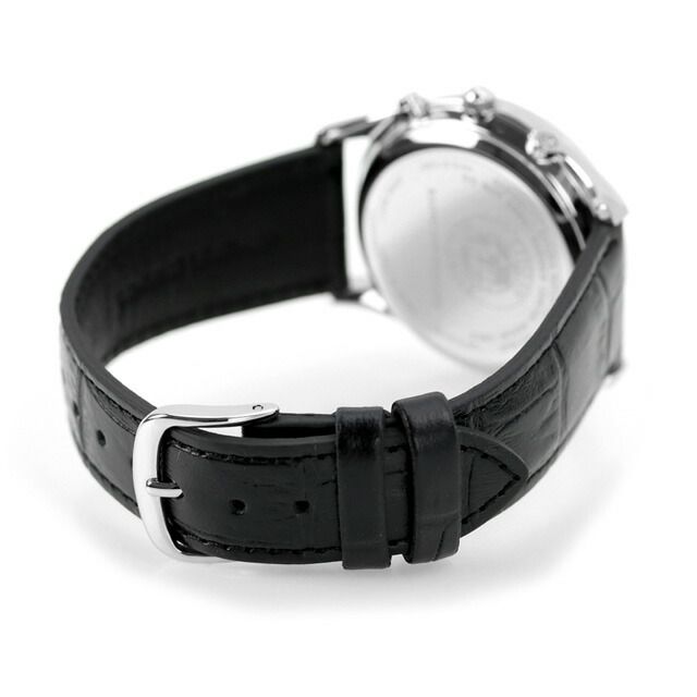 Citizen men's AS1060-11A watch with white dial, black cowhide leather band, and stainless steel case