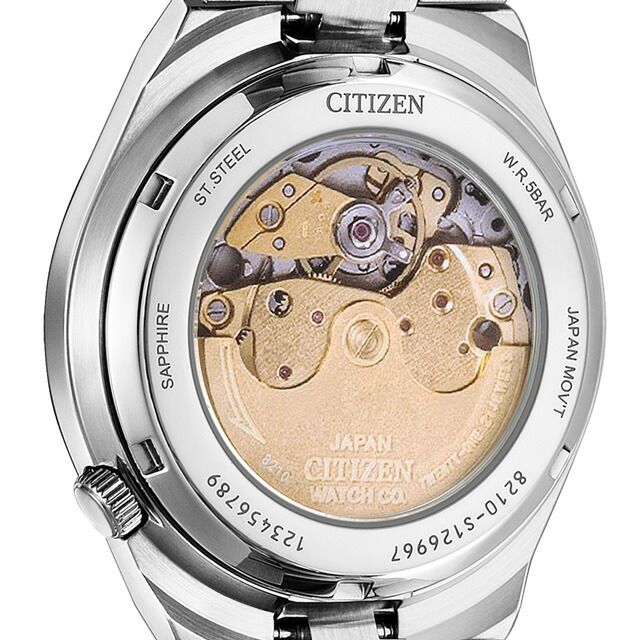 Citizen NJ0151-88M men's mechanical wristwatch with ice blue dial and silver stainless steel band