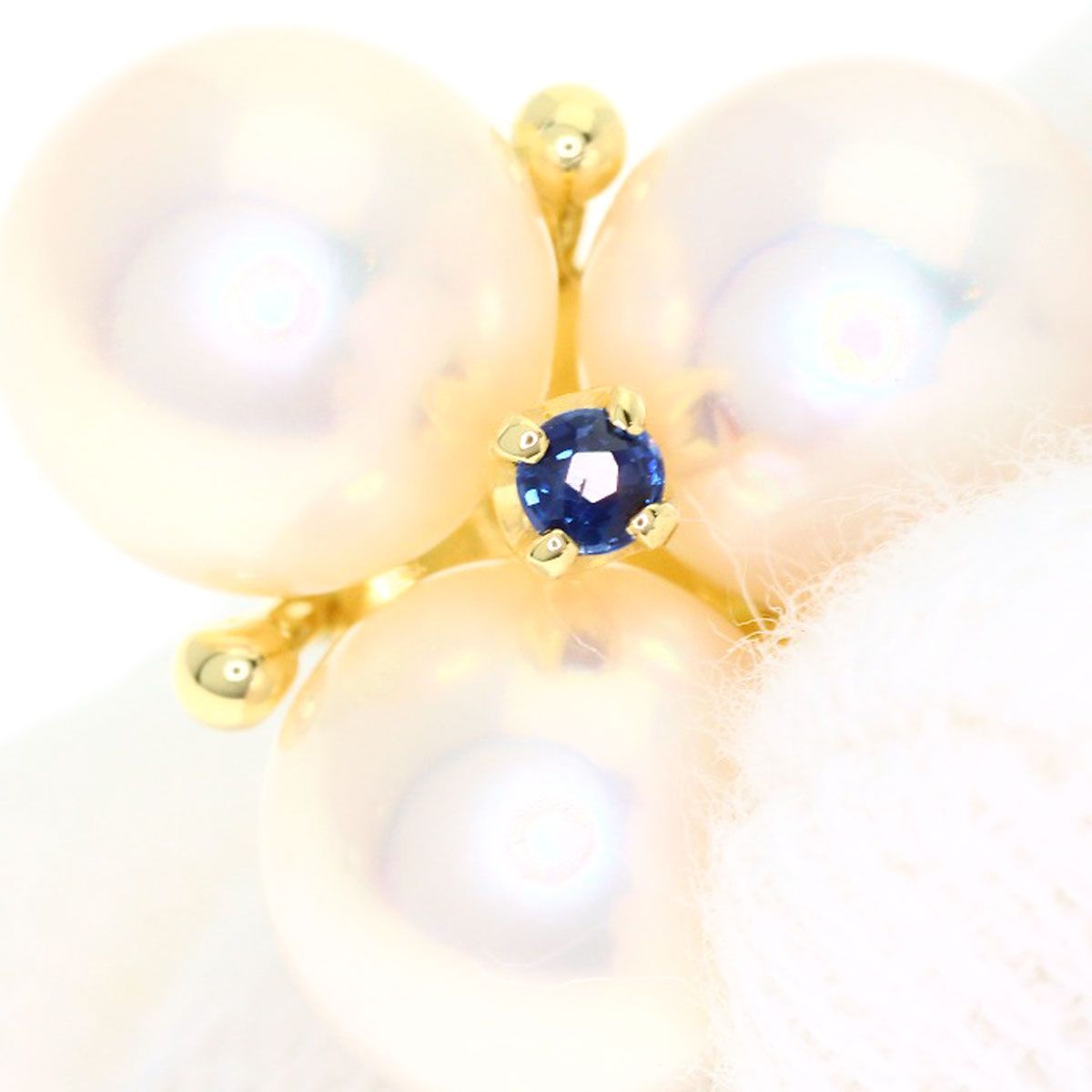 MIKIMOTO Pearl Sapphire Necklace in K18YG yellow gold with 38 cm chain for women