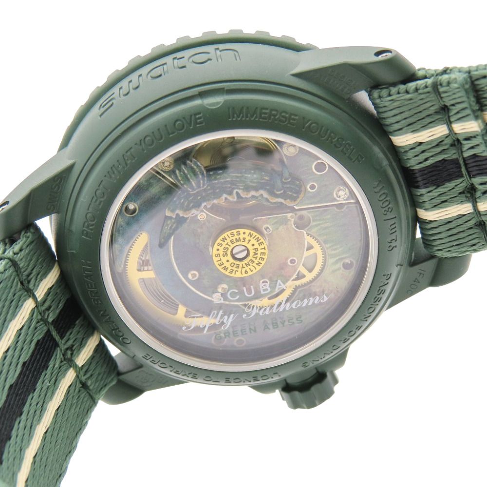 swatch S Fifty Fathoms Green Abyss S035G100 Automatic Men's — Japanese